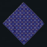 Hanukkah Menorah Star of David Jewish  Bandana<br><div class="desc">Celebrate the Festival of Lights in style with this vibrant Hanukkah menorah pattern featuring a festive mix of Star of David, menorah, and dreidel motifs on a rich blue background. Perfect for adding a playful yet meaningful touch to your holiday outfit, this is are ideal for Hanukkah parties, gift exchanges,...</div>