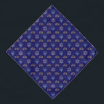 Hanukkah Menorah Star of David Jewish  Bandana<br><div class="desc">Celebrate the Festival of Lights in style with this vibrant Hanukkah menorah pattern featuring a festive mix of Star of David, menorah, and dreidel motifs on a rich blue background. Perfect for adding a playful yet meaningful touch to your holiday outfit, this is are ideal for Hanukkah parties, gift exchanges,...</div>