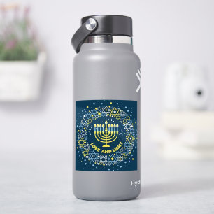 Hanukkah Menorah Star of David Wreath  Sticker
