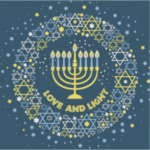 Hanukkah Menorah Star of David Wreath  Sticker