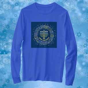 Hanukkah Menorah Star of David Wreath  T-Shirt