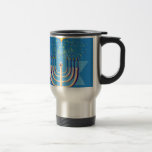 hanukkah menorah travel mug<br><div class="desc">"hanukkah menorah ", "happy hanukkah", menorah, "star of david" , "chanukah jewish", Hanukkah, "jewish holidays"chanukah,  hannukah, chanukkah




channuka, channukah,  chanukkah, hannuka, hebrew, jew, ,  , judaism, menora, judaica, </div>