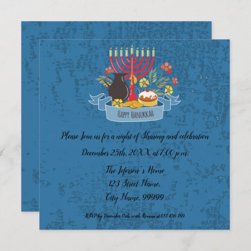 Hanukkah Menorah with Candles Invitation