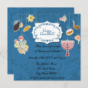 Hanukkah Menorah with Candles Invitation