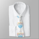 Hanukkah Menorah with face mask Neck Tie<br><div class="desc">Hanukkah Menorah with face mask</div>