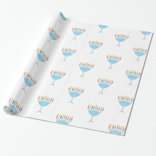 Hanukkah Menorah with face mask Wrapping Paper