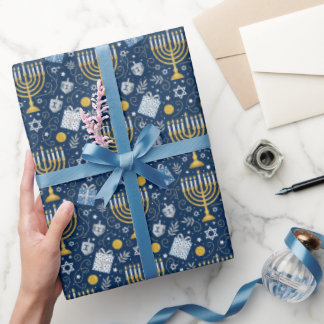 Hanukkah Menorah Wrapping Paper