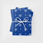 Hanukkah Menorah Wrapping Paper Sheets<br><div class="desc">Wrap holiday gifts with Hanukkah Menorah paper set! Three paper sheets feature a cheerful pattern on wrapping paper. Back gridlines ensure easier cuts. Ideal for holiday gifts,  crafts,  or last-minute presents. Sold in sets of 3.</div>
