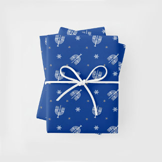 Hanukkah Menorah Wrapping Paper Sheets