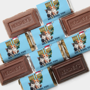 Hanukkah Meowzel Tov Chrismukkah Cute Kittens Blue Hershey's Miniatures