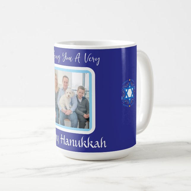 HANUKKAH message PHOTO CARD Coffee Mug (Front Right)
