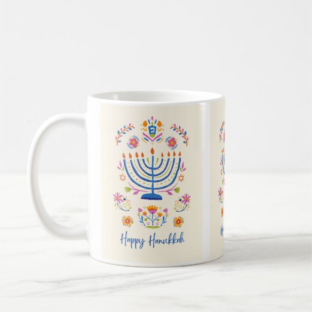 Hanukkah, minnorah coffee mug (Left)