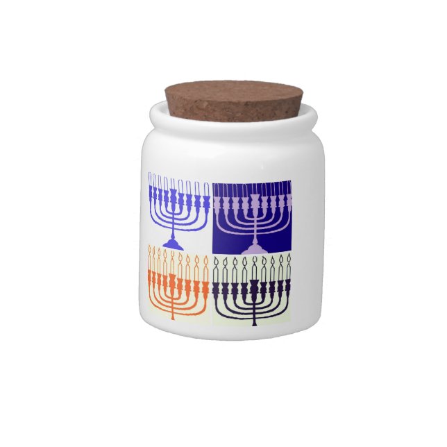 Hanukkah Minorah Candy Jar (Left)