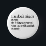 Hanukkah Miracle Funny Chanukah Jewish Definition  Button<br><div class="desc">Hanukkah, jewish, jew, chanukah, dreidel, gift, birthday, groovy, christmas, menorah</div>