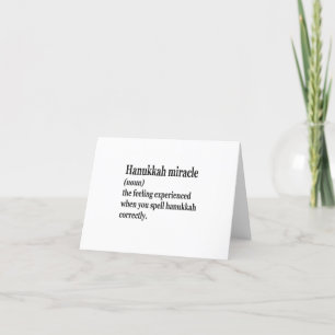 Hanukkah Miracle Funny Chanukah Jewish Definition Thank You Card