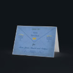Hanukkah Money Envelope Customizable Name Holiday Card<br><div class="desc">This elegant blue card with textured look resembles an envelope, designed for the presentation of Hanukkah "gelt" (money), and to make it completely personal, you can substitute the name(s) of the recipient(s) for what is shown. Two small menorahs and the words in Hebrew letters for "Hanukkah gelt" contribute to the...</div>