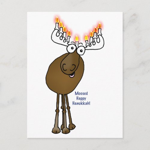 Hanukkah moose holiday postcard