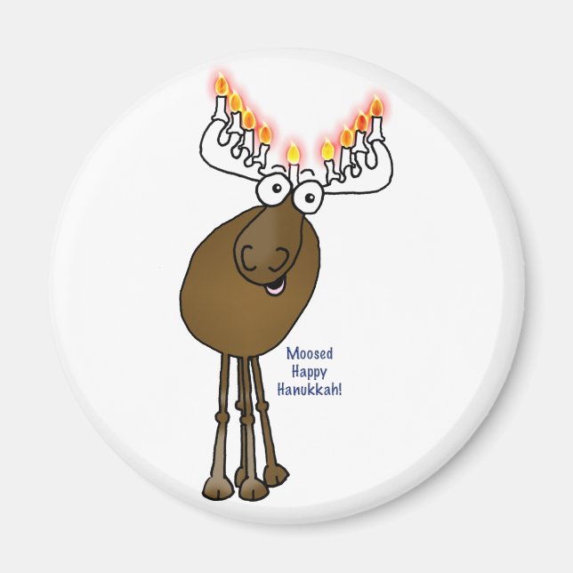 Hanukkah moose! magnet (Front)