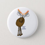 Hanukkah moose! pinback button<br><div class="desc">This little cartoon moose Menorah is wishing you a Moosed Happy Hanukkah!</div>