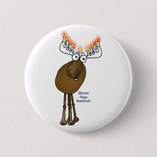 Hanukkah moose! pinback button