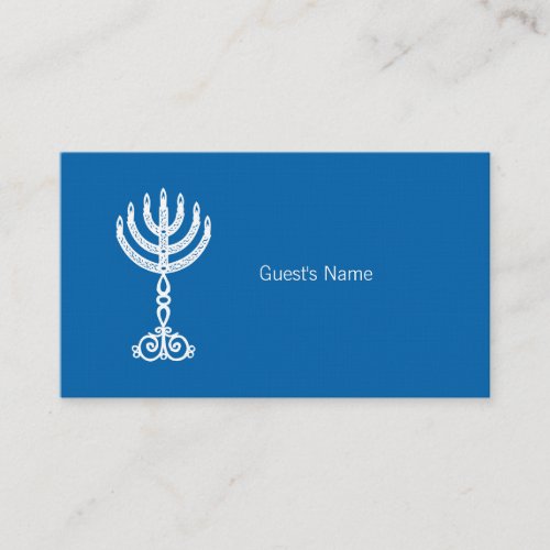 Hanukkah Motif blue Place Card Business Card