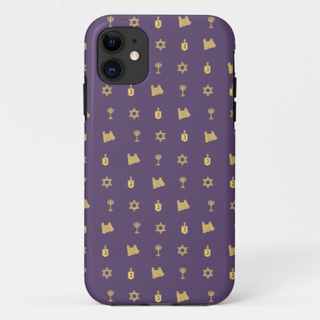 Hanukkah Motif purple iPhone 5 Barely There Case-Mate iPhone Case (Back)