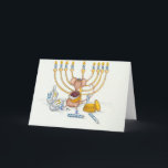 Hanukkah Mouse Holiday Card<br><div class="desc">This little mouse has found some Hanukkah treats!</div>