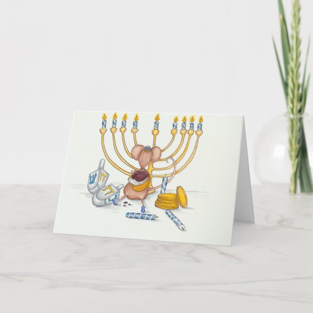 Hanukkah Mouse Holiday Card (Front)