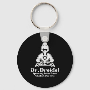 Hanukkah Mr Dreidel Dj Funny Chanukkah Jewish Men Keychain
