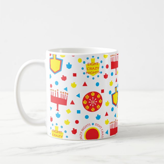 Hanukkah Mug Colorful Crazy 8 Nights (Left)