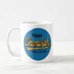 Hanukkah Mug "Happy Chanukah EST 139 BCE"<br><div class="desc">Hanukkah Mug "Happy Chanukah EST 139 BCE" Chanukah Mug. Personalize by deleting, "Happy" "EST 139 BCE" We love you, Mommy! Becky & Jacob", then choose your favorite font style, size, color and wording to personalize your mug! Create a simply simple gift by adding some goodies to the mug, wrap it...</div>