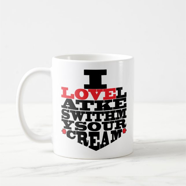 Hanukkah Mug "I Love Latkes" (Left)