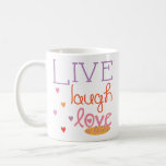Hanukkah Mug "Live Laugh Love a latke" Multicolor<br><div class="desc">Multicolor, Fun Hanukkah mug. "Live, Laugh, Love a latke! Chanukah Mug. Personalize by deleting, "Happy Chanukah, Bubbie! Love, Amy & Jason", then choose your favorite font style, size, color and wording to personalize your mug! Create a simply simple gift by adding some goodies to the mug, wrap it with cellophane...</div>