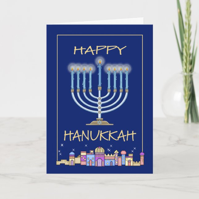 Hanukkah Night Holiday Card (Front)