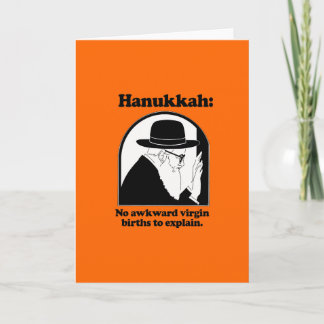 Hanukkah - No awkward virgin births Holiday Card
