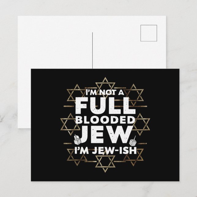 Hanukkah Not Full Blooded Jew Jewish Chanukah Postcard (Front/Back)