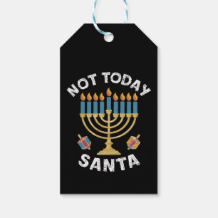 Hanukkah Not Today Santa Jewish Chanukah  Gift Tags