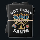 Hanukkah Not Today Santa Jewish Chanukah  Wrapping Paper Sheets<br><div class="desc">Hanukkah Not Today Santa Jewish Chanukah</div>
