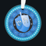 Hanukkah Ornament<br><div class="desc">These are also great for gifts or to use as the finishing touch of class on your gift wrapping. Thanks so much for being here. Please bookmark me and come to Zazzle via my link: https://www.zazzle.com/store/sharonrhea ... . or https://www.zazzle.com/store/ornaments_only ... Thank you, and I hope your holy days are the...</div>