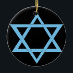 Hanukkah Ornament<br><div class="desc">Decorate a Christmas tree with these Star of David ornaments to celebrate a religiously diverse holiday season. Or wear them as earrings to a holiday party. Click the "Customize It" button to change the background color (shown in black.)</div>