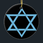 Hanukkah Ornament<br><div class="desc">Decorate a Christmas tree with these Star of David ornaments to celebrate a religiously diverse holiday season. Or wear them as earrings to a holiday party. Click the "Customize It" button to change the background color (shown in black.)</div>