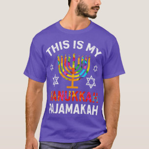 Hanukkah Pajamas Holiday Menorah Joke Humor Funny  T-Shirt