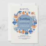 Hanukkah Party  Invitation<br><div class="desc">Invite guests to your Hanukkah Party with this charming invitation featuring all the elements of the holiday. (Hanukkah Vectors by Vecteezy). The card is easy to customize with your wording, font, font color, paper shape and choice of paper type. Not exactly what you're looking for? All our products can be...</div>