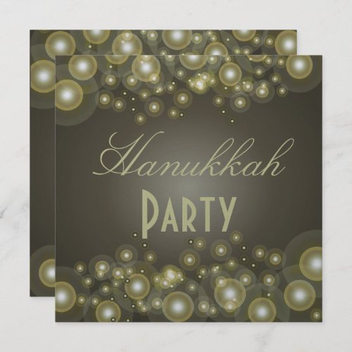 Hanukkah Party invitations champagne bubbles Invitation