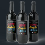 Hanukkah Party Love Light Latkes Personalized Wine Label<br><div class="desc">Our Hanukkah Party Love Light Latkes Funny Quote Wine Labels will get everyone at your family party into the Holiday spirit ! Dress up your favorite wine for the holidays. A personalized wine bottle makes a great holiday gift for special friends & clients. The colorful, humorous saying stands out on...</div>