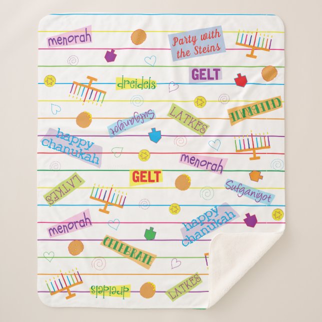 Hanukkah Party Sherpa Blanket/Medium Blanket (Front)