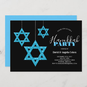Hanukkah Party Star of David Invitation