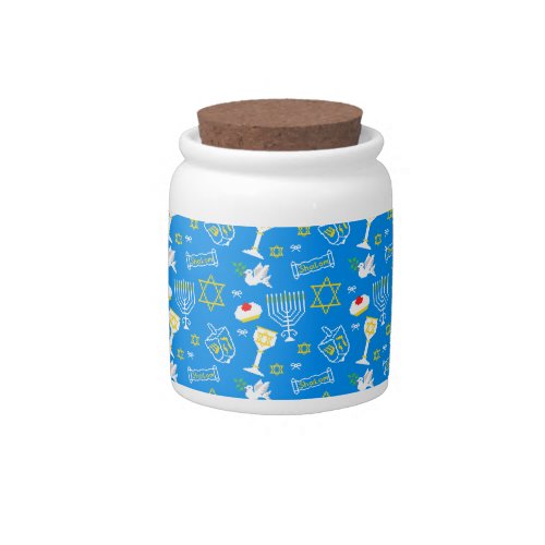 Hanukkah Pattern Candy Jar