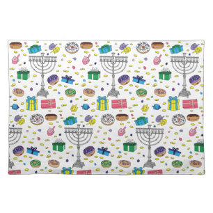 Hanukkah Pattern  Cloth Placemat