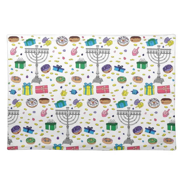 Hanukkah Pattern  Cloth Placemat (Front)